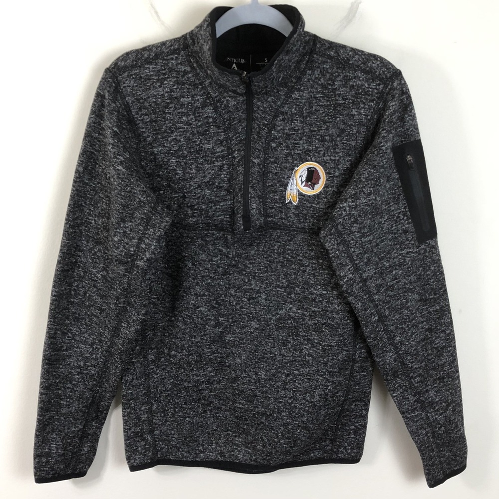 Antigua Washington Redskins NFL 1/4 Zip Sweater Sweatshirt Women's S Dark Gray
